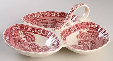 Tower Pink (Older Backstamp) 3-Part Relish