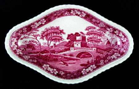 Tower Pink (Older Backstamp) Pickle Dish