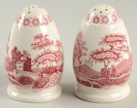 Tower Pink (Older Backstamp) Salt & Pepper Set by Spode