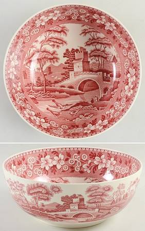 Tower Pink (Older Backstamp) 10" Large Salad Serving Bowl