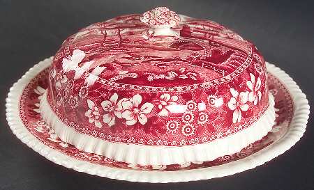 Tower Pink (Older Backstamp) Round Covered Butter
