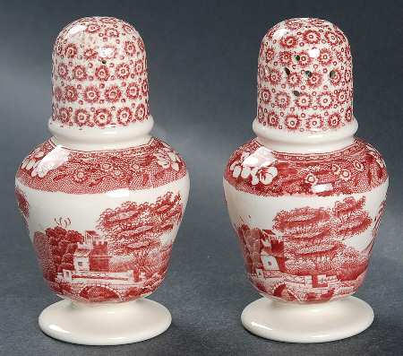 Tower Pink (Older Backstamp) Salt & Pepper Set by Spode