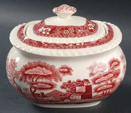 Tower Pink (Older Backstamp) Sugar Bowl & Lid by Spode