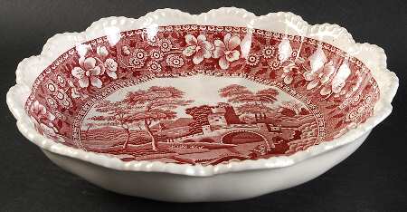 Tower Pink (Older Backstamp) 10" Shallow Round Bowl