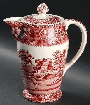 Tower Pink (Older Backstamp) Hot Water Jug & Lid