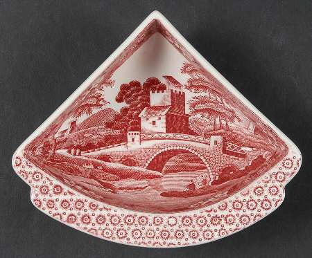 Tower Pink (Older Backstamp) 5" Triangular Relish