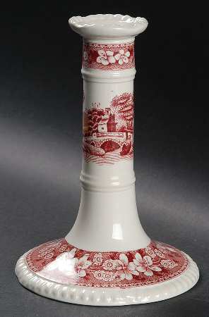 Tower Pink (Older Backstamp) 6" Candlestick by Spode