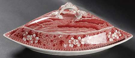 Tower Pink (Older Backstamp) Canterbury Set, Covered Side Dish by Spode