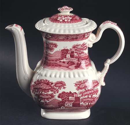Tower Pink (Older Backstamp) Small Coffee Pot & Lid