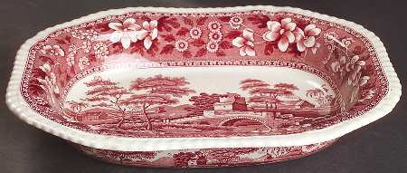 Tower Pink (Older Backstamp) 10" Oval Vegetable Bowl
