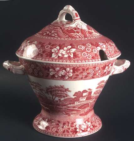 Tower Pink (Older Backstamp) Canterbury Set, Center Only with Lid