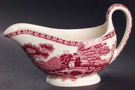 Tower Pink (Older Backstamp) Individual Gravy Boat