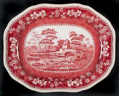Tower Pink (Older Backstamp) 23" Oval Serving Platter