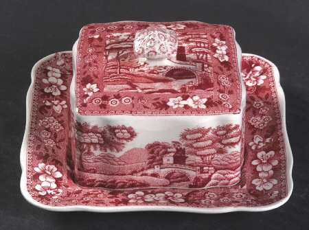 Tower Pink (Older Backstamp) Square Covered Butter