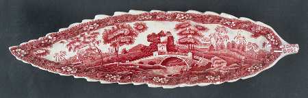Tower Pink (Older Backstamp) Large Leaf Dish