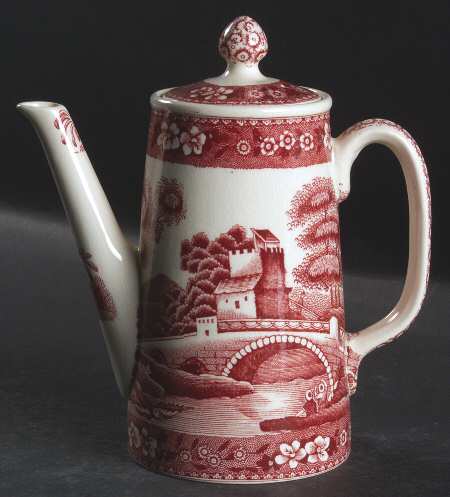 Tower Pink (Older Backstamp) Individual Coffee Pot & Lid