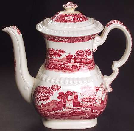 Tower Pink (Older Backstamp) Coffee Pot & Lid
