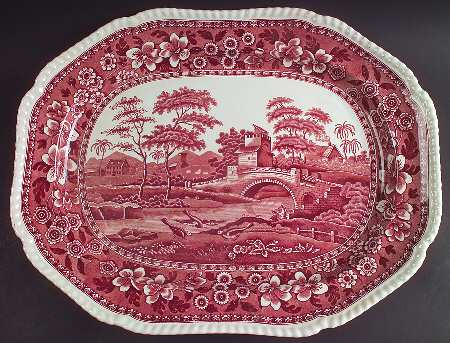 Tower Pink (Older Backstamp) 18" Oval Serving Platter
