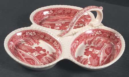 Tower Pink (Older Backstamp) 3-Part Relish