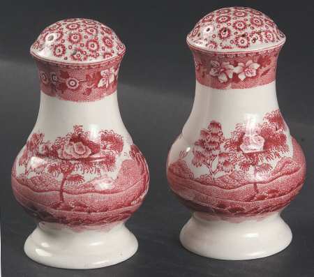 Tower Pink (Older Backstamp) Salt & Pepper Set by Spode