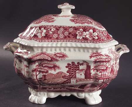 Tower Pink (Older Backstamp) Tureen & Lid
