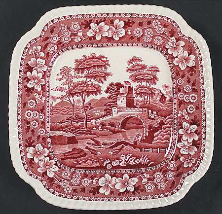 Tower Pink (Older Backstamp) Square Salad Plate