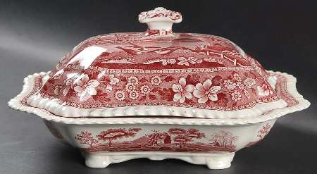 Tower Pink (Older Backstamp) Rectangular Covered Vegetable