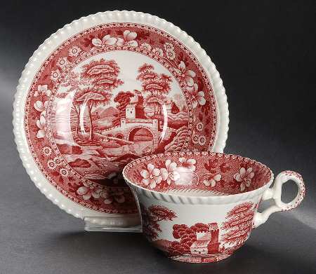 Tower Pink (Older Backstamp) Oversized Cup & Saucer Set