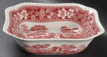 Tower Pink (Older Backstamp) 9" Square Vegetable Bowl
