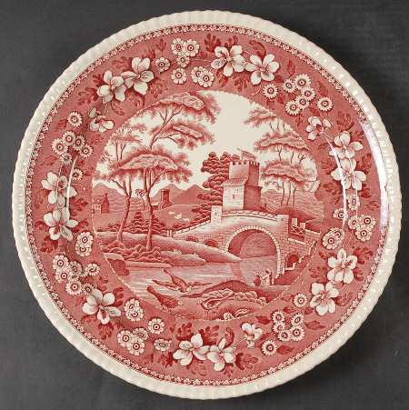 Tower Pink (Older Backstamp) 14" Chop Plate (Round Platter)