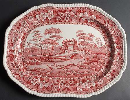 Tower Pink (Older Backstamp) 19" Oval Serving Platter