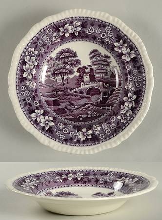 Tower Purple Rim Soup Bowl