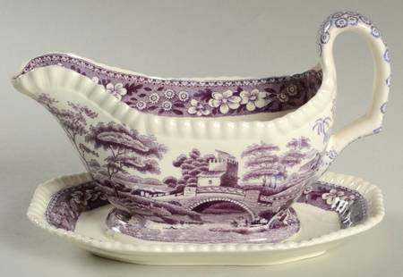 Tower Purple Gravy Boat with Attached Underplate
