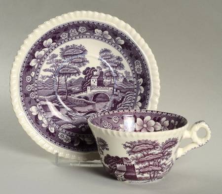 Tower Purple Flat Cup & Saucer Set