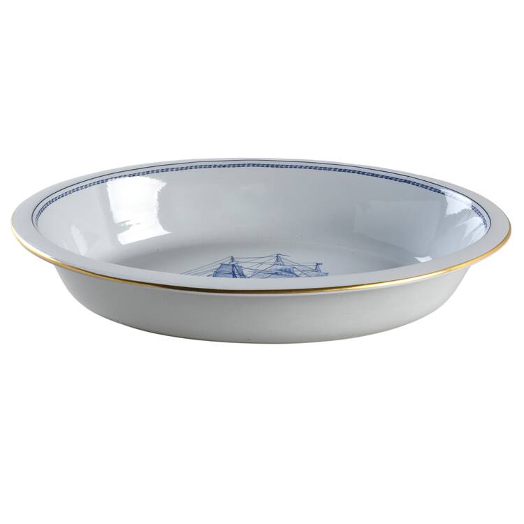 Trade Winds Blue 12" Oval Vegetable Bowl