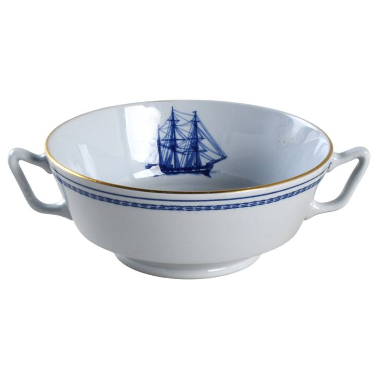 Trade Winds Blue Footed Cream Soup Bowl