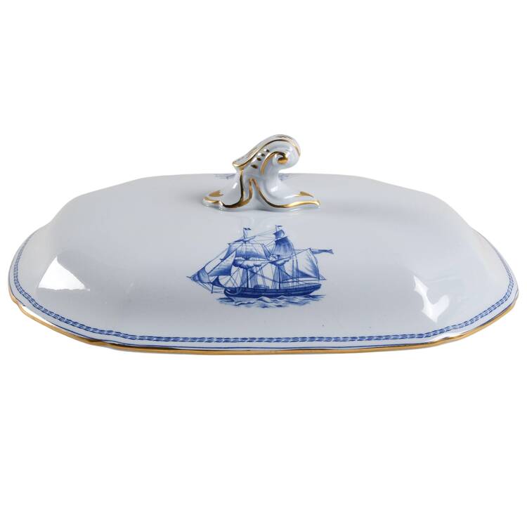 Trade Winds Blue Lid for Oval Vegetable