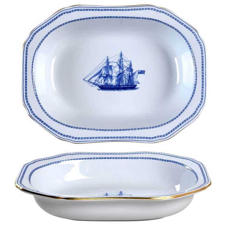 Trade Winds Blue 9" Oval Vegetable Bowl