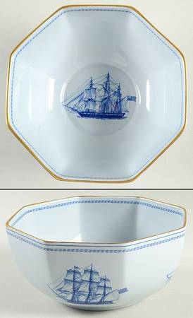 Trade Winds Blue 7" Octagonal Vegetable Bowl