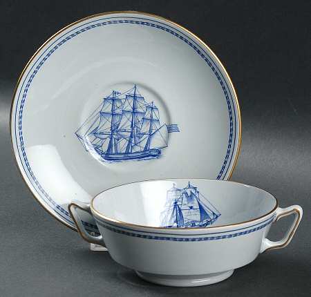 Trade Winds Blue Footed Cream Soup Bowl