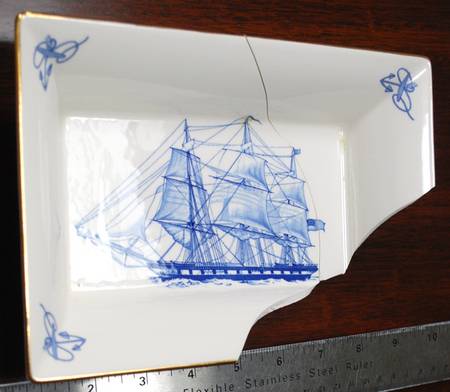 Trade Winds Blue Large Rectangular Tray