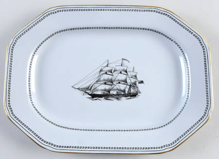 Trade Winds Black 12" Oval Serving Platter