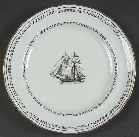 Trade Winds Black Bread & Butter Plate