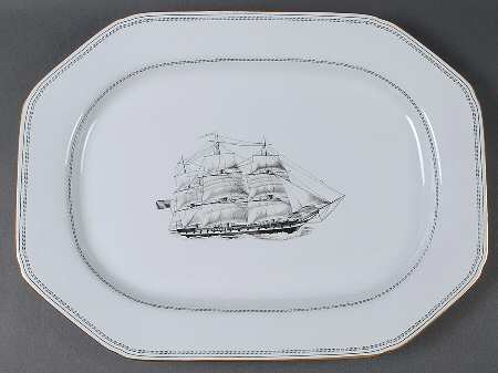 Trade Winds Black 16" Oval Serving Platter