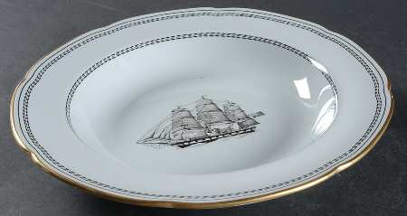 Trade Winds Black Large Rim Soup Bowl