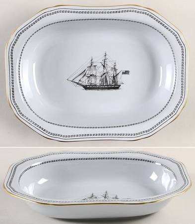 Trade Winds Black 9" Oval Vegetable Bowl