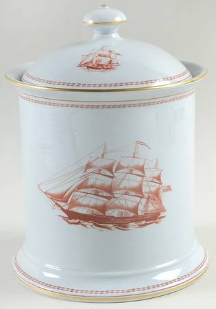 Trade Winds Red (Gold Trim) Cookie Jar & Lid