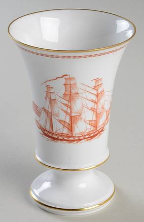 Trade Winds Red (Gold Trim) 5" Vase