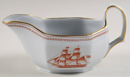 Trade Winds Red (Gold Trim) Gravy Boat