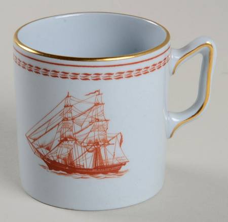 Trade Winds Red (Gold Trim) Flat Demitasse Cup
